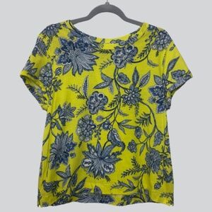 NWOT Loft Yellow/Blue Floral Shirt